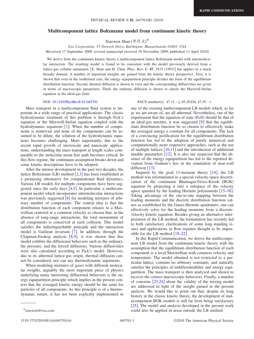 PDF Multicomponent lattice Boltzmann model from continuum kinetic