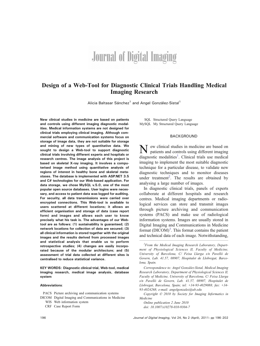 Medical imaging research paper