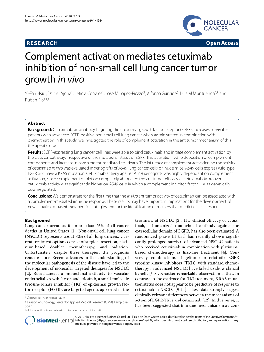 PDF) Complement activation mediates cetuximab inhibition of non ...