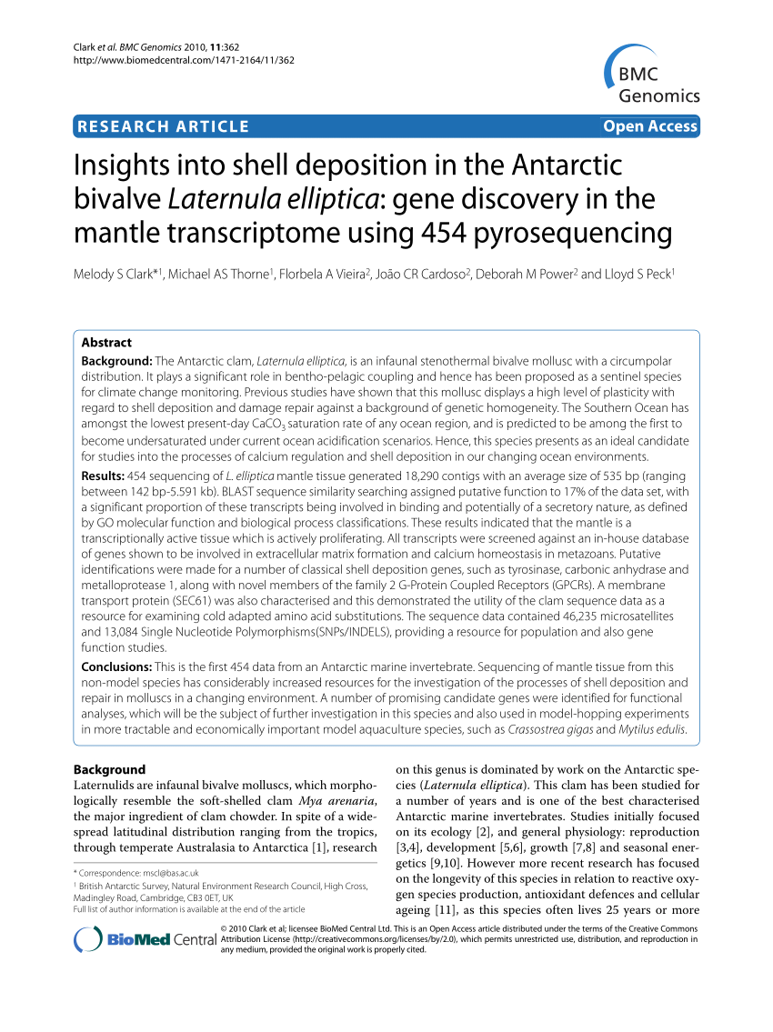 PDF) Insights into shell deposition in the Antarctic bivalve ...