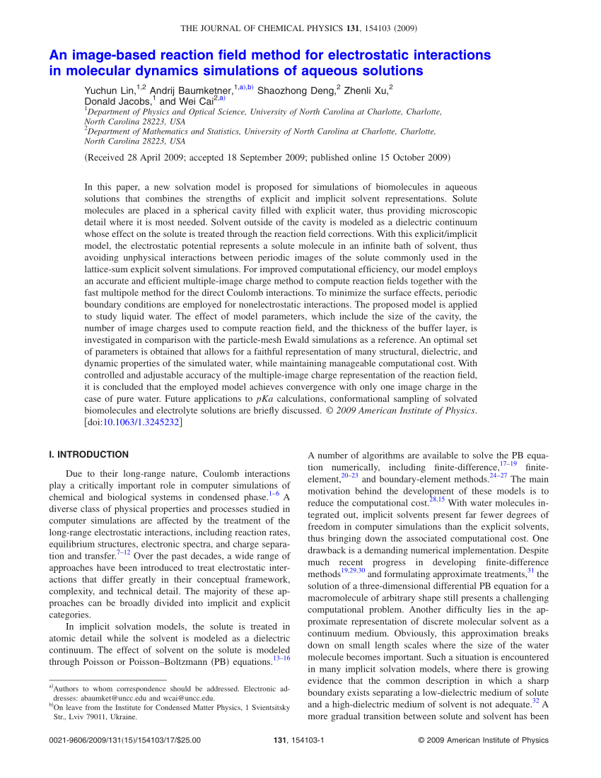 PDF) An image-based reaction field method for electrostatic 