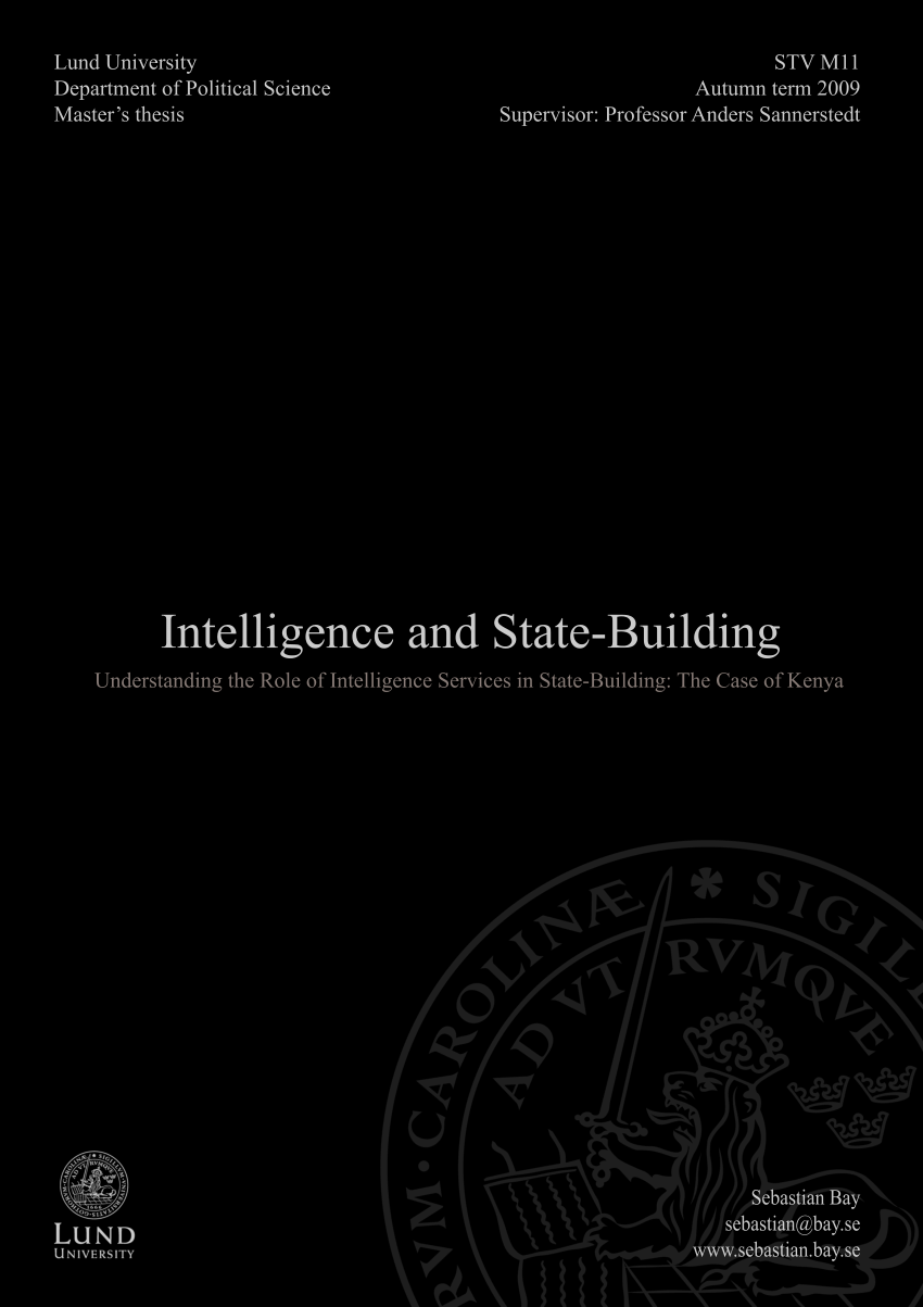 PDF) Intelligence and State-Building. Understanding the role of ...