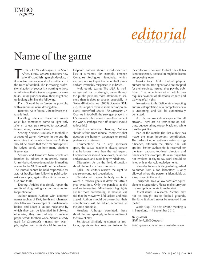 PDF) Name of the game
