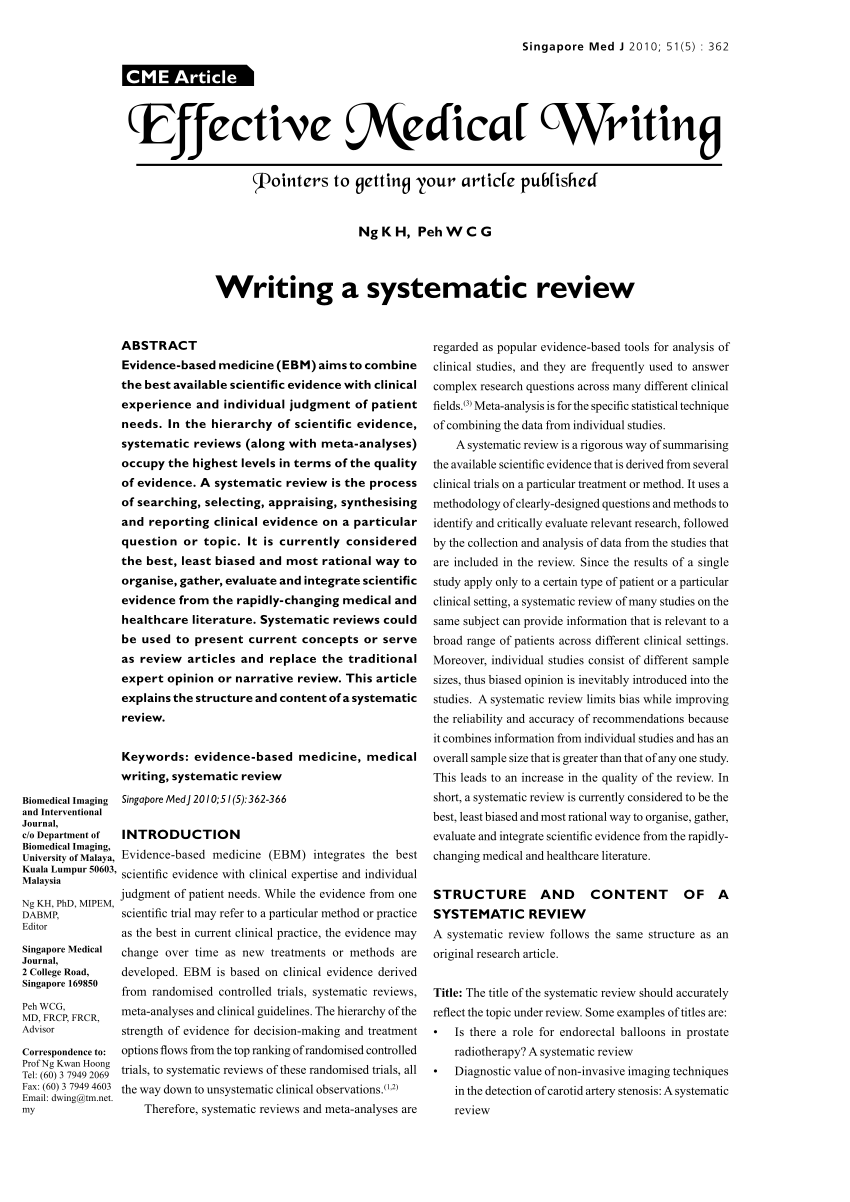 example dissertation systematic review