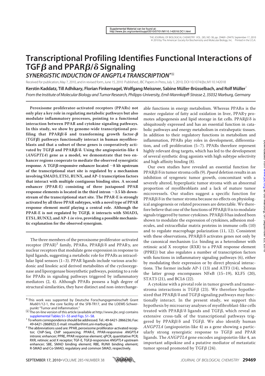 Transcriptional Profiling Identifies 