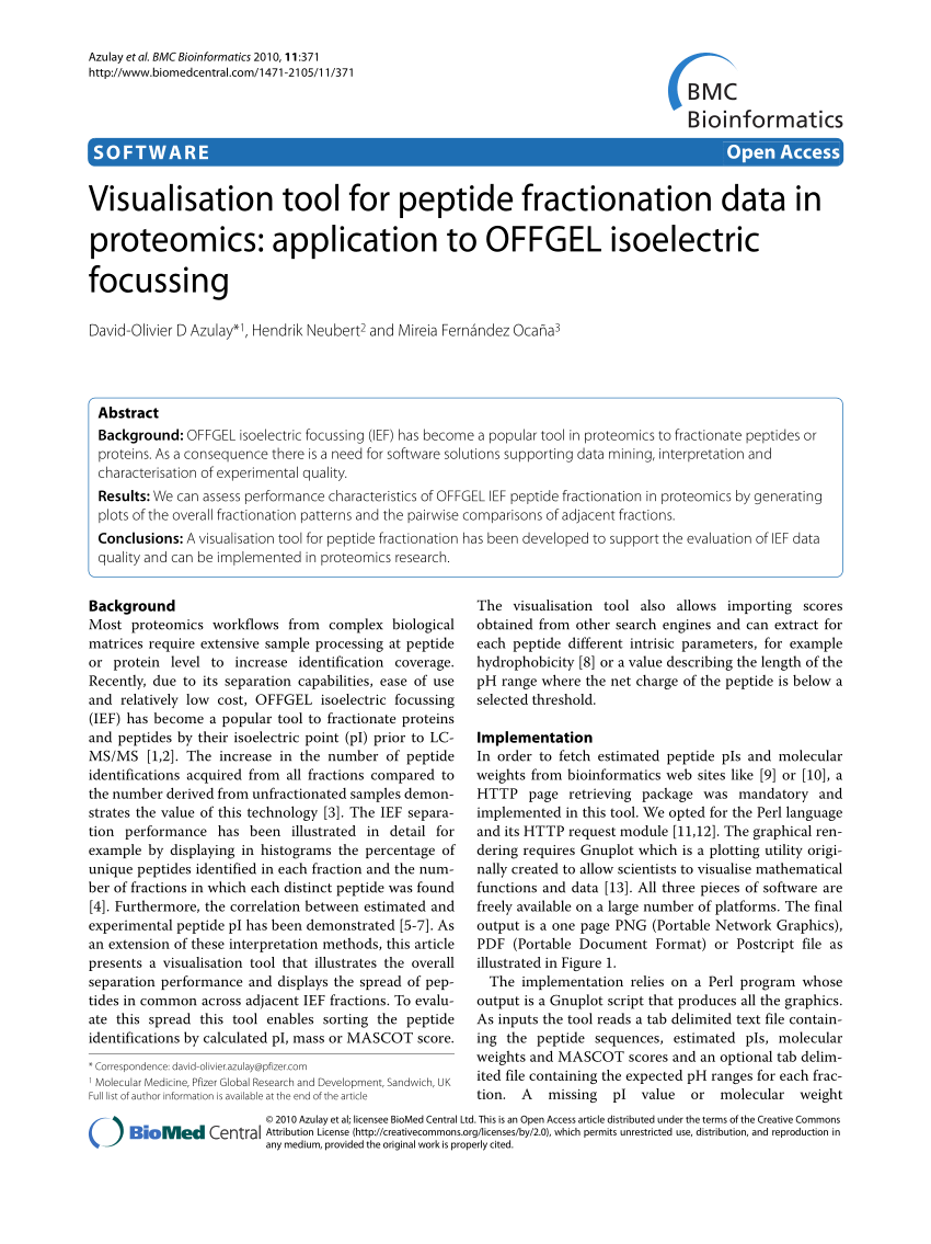 PDF) Visualisation tool for peptide fractionation data in ...