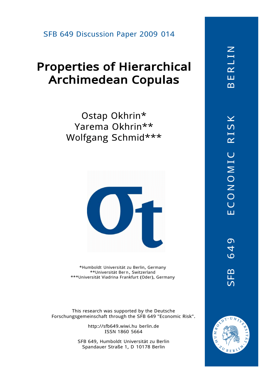 Pdf Properties Of Hierarchical Archimedean Copulas
