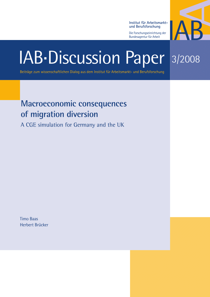 Pdf Macroeconomic Consequences Of Migration Diversion A Cge Simulation For Germany And The Uk