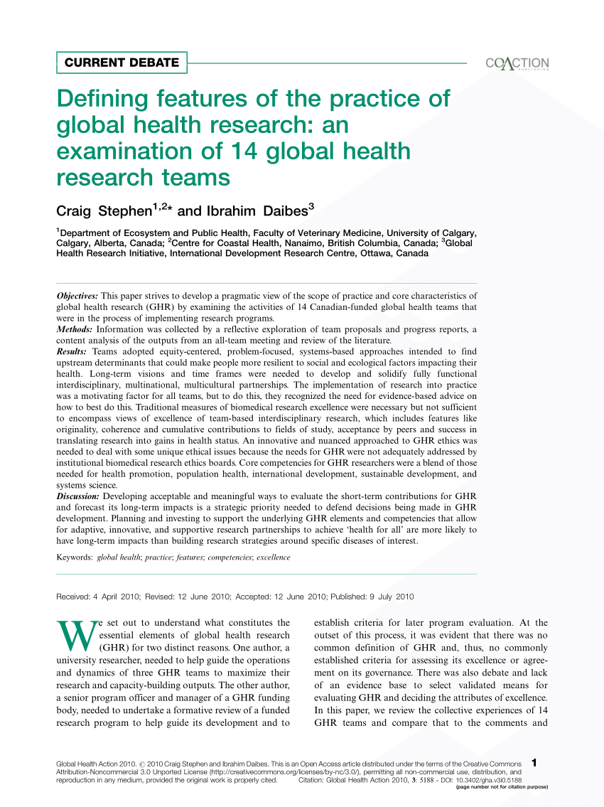 global public health research paper
