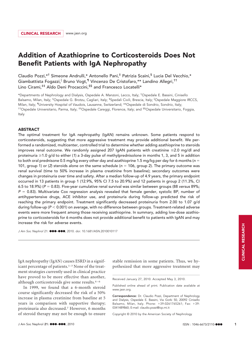 PDF) Addition of Azathioprine to Corticosteroids Does Not Benefit ...