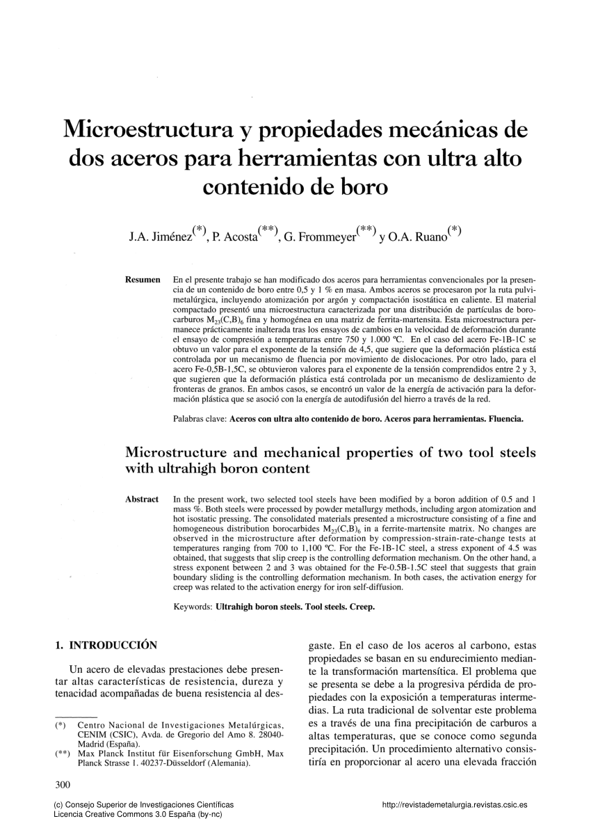 Pdf Microestructura Y Propiedades Mecánicas De Dos Aceros Para Herramientas Con Ultra Alto 7320