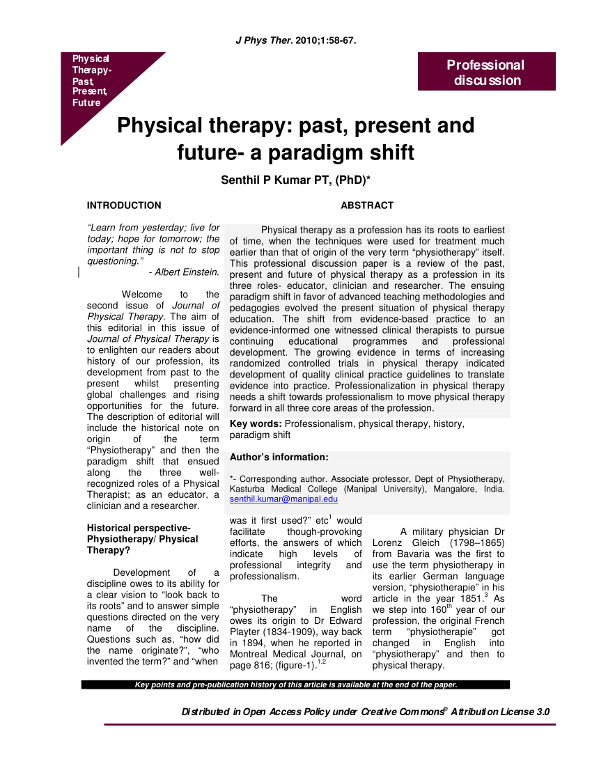 research papers for physical therapy
