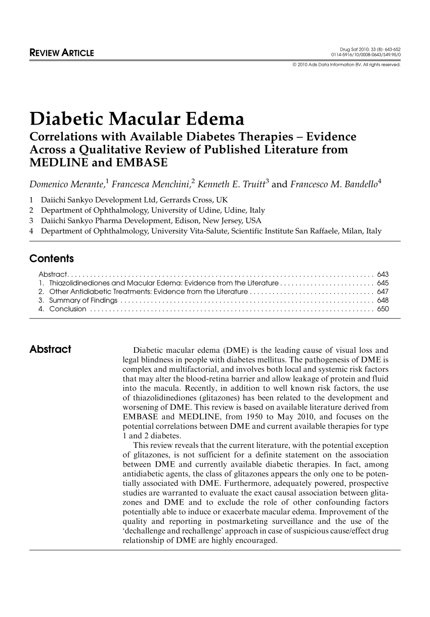 literature review diabetic macular edema