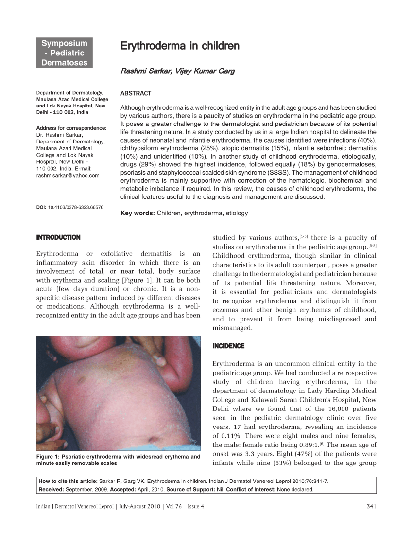 Erythroderma secondary to toxic shock syndrome.