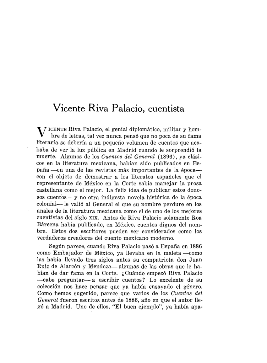 PDF) Vicente Riva Palacio, cuentista