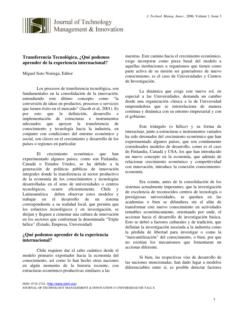 PDF) Transferencia tecnológica, ¿Qué podemos aprender de la experiencia  internacional? Transferencia tecnológica, ¿Qué podemos aprender de la  experiencia internacional? Transferencia tecnológica, ¿Qué podemos aprender  de la experiencia internacional?