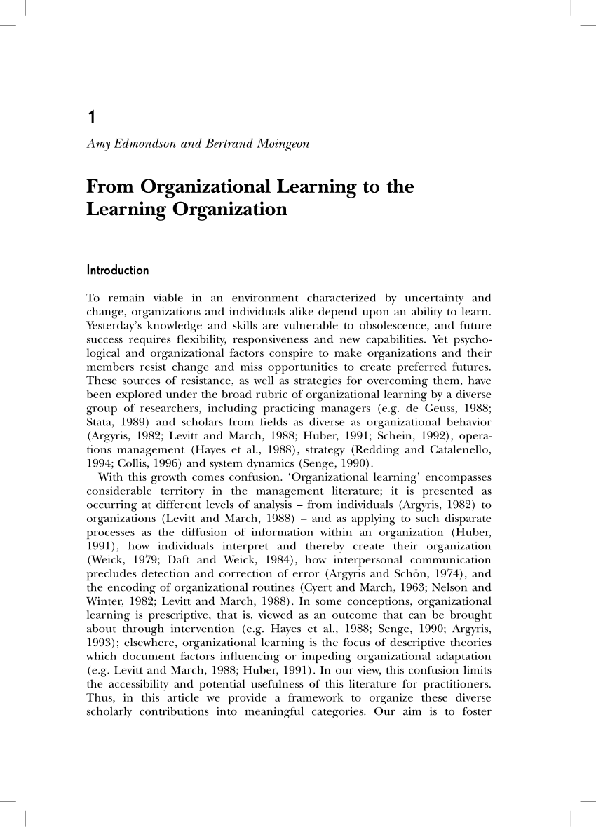 dissertation on learning organisations