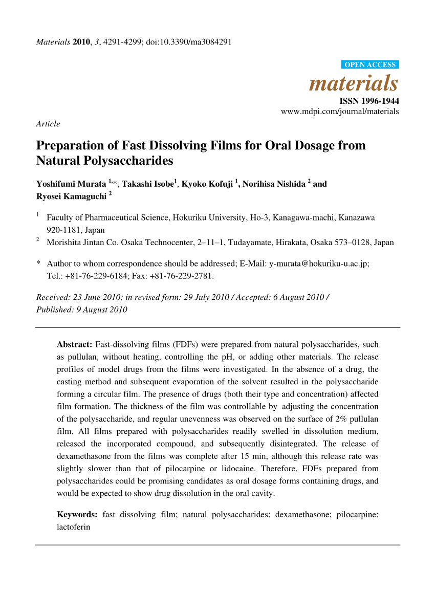 thesis fast dissolving film