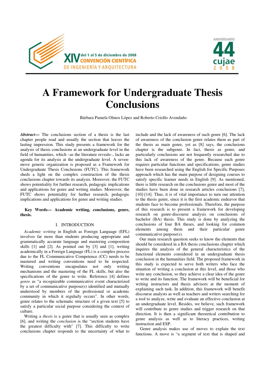 PDF) A Framework for Undergraduate Thesis Conclusions