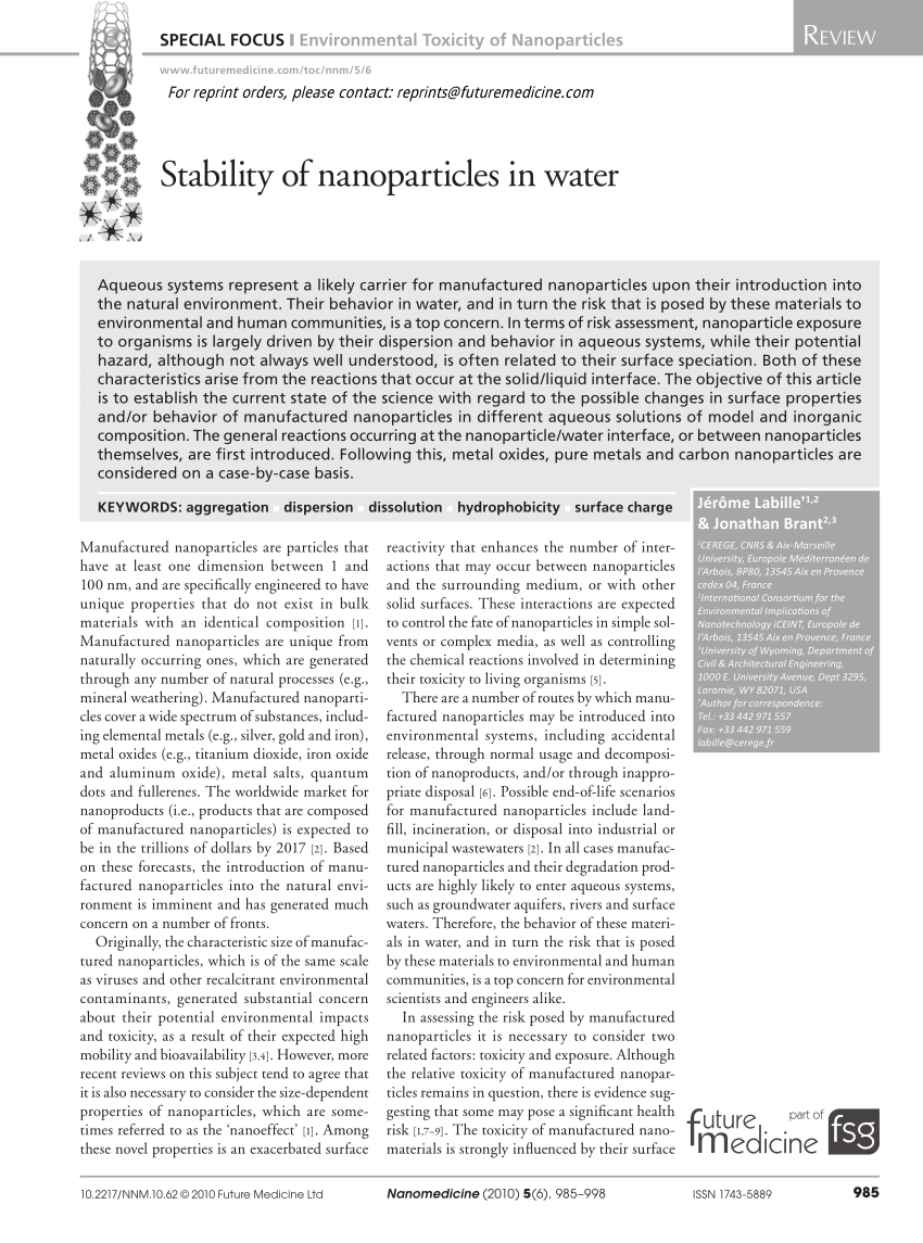Stability of the YGYGY and HGHGH nanoparticles in water and in