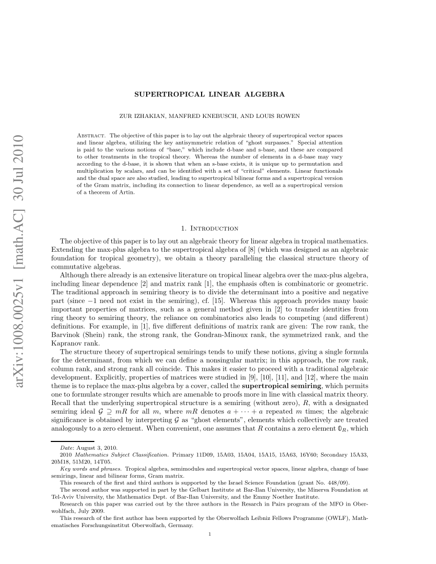 research paper on algebra pdf