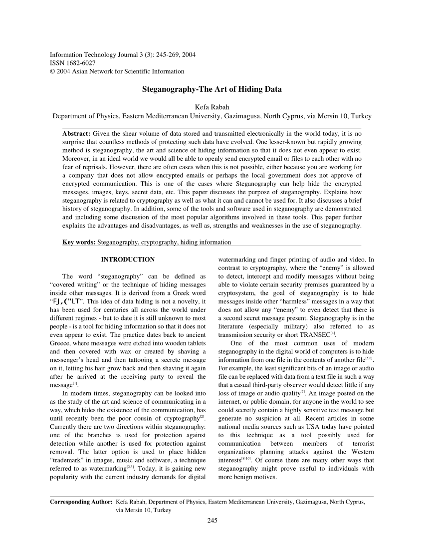 Steganography Critical Review