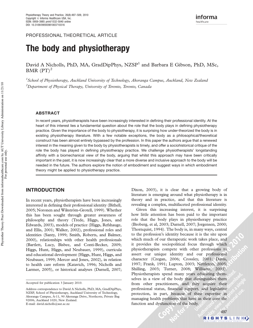 topics for physiotherapy dissertation