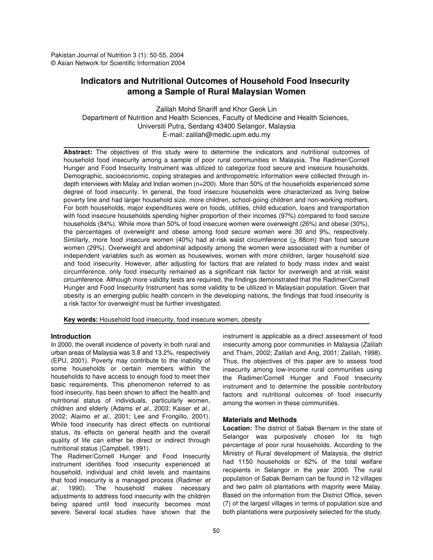 Malaysian Journal Of Nutrition  Nutrition Economics List Of High