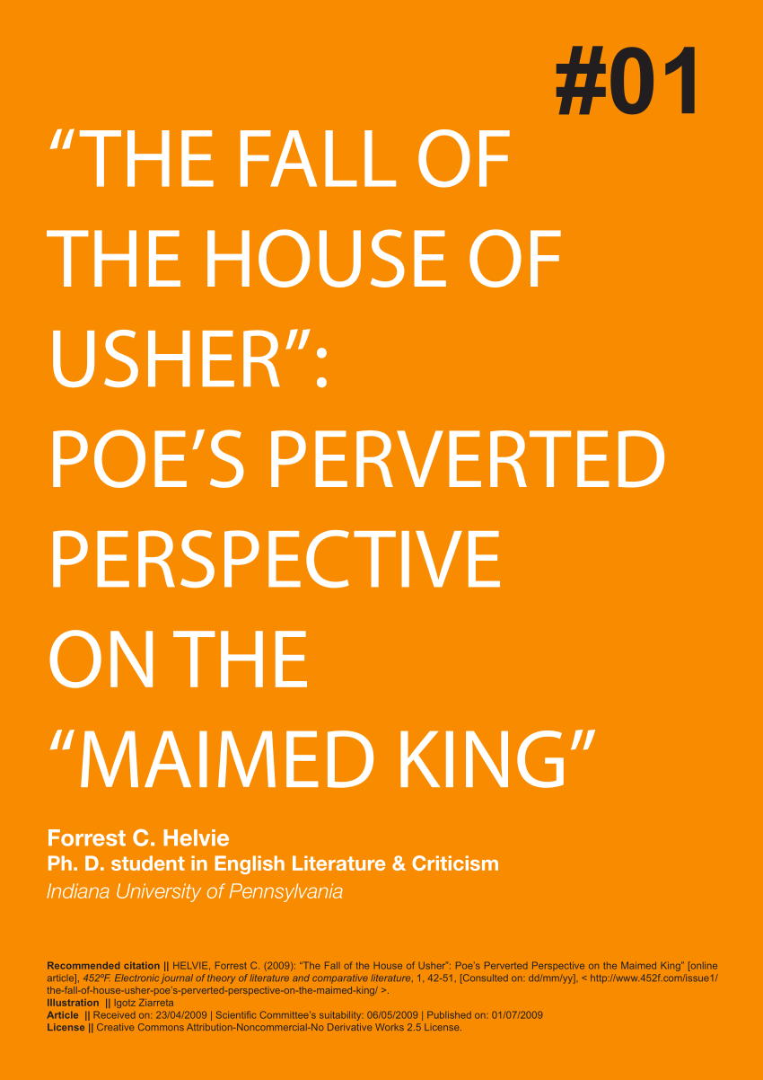 Pdf The Fall Of The House Of Usher Poe S Perverted