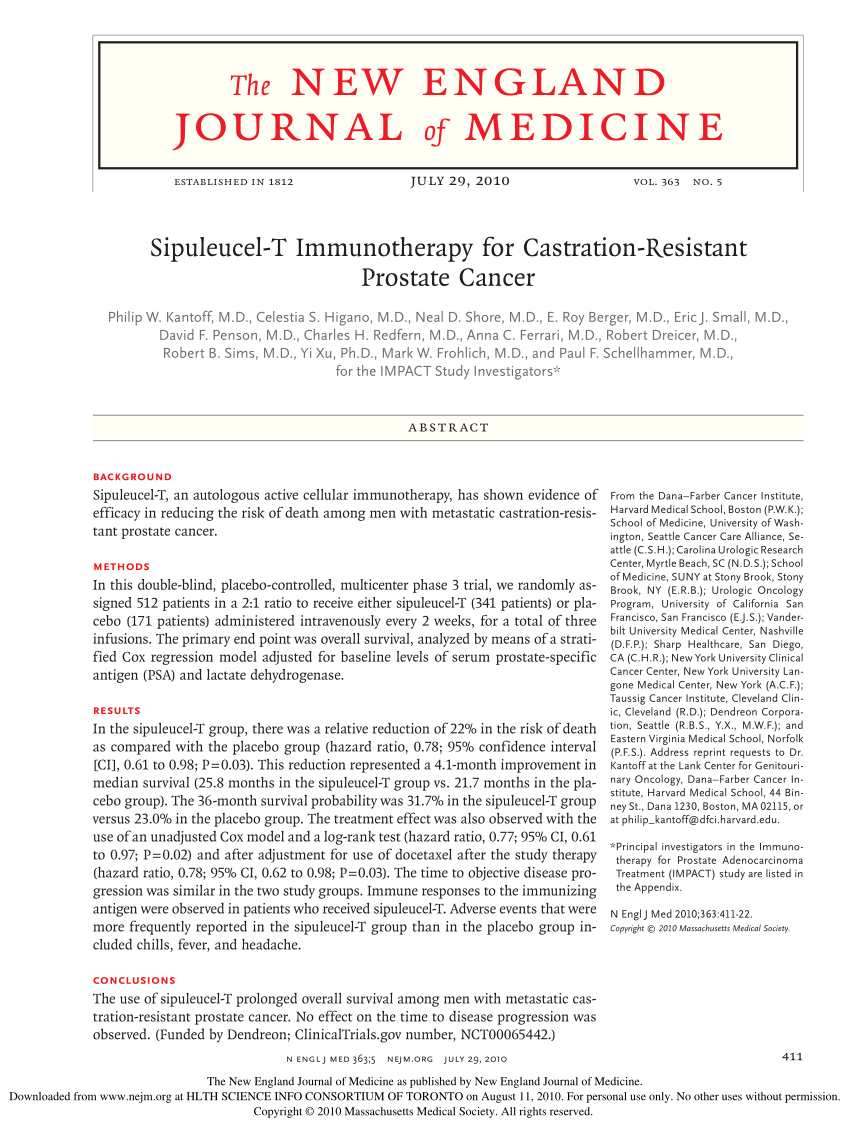 (PDF) SipuleucelT Immunotherapy for CastrationResistant