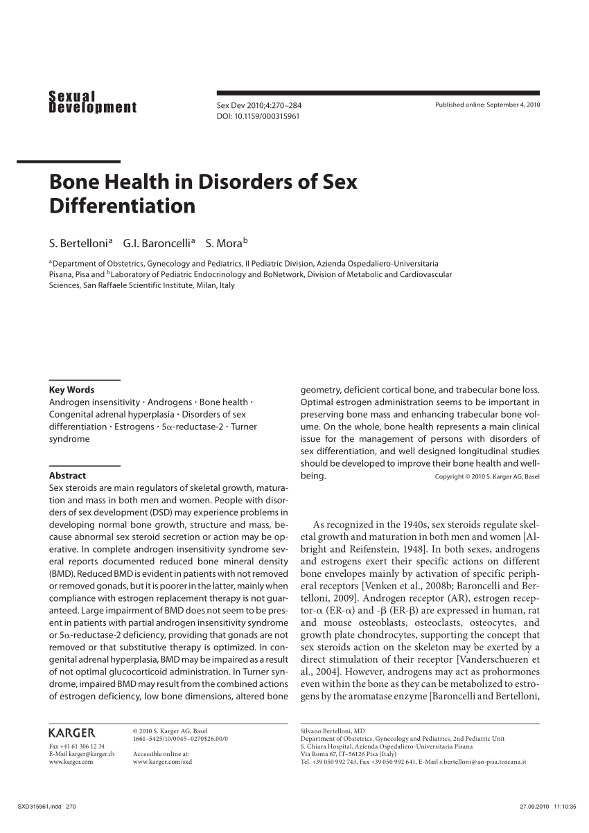 Pdf Bone Health In Disorders Of Sex Differentiation