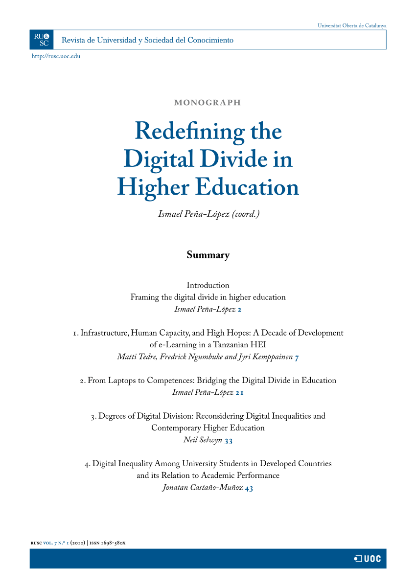 Digital divide dissertation