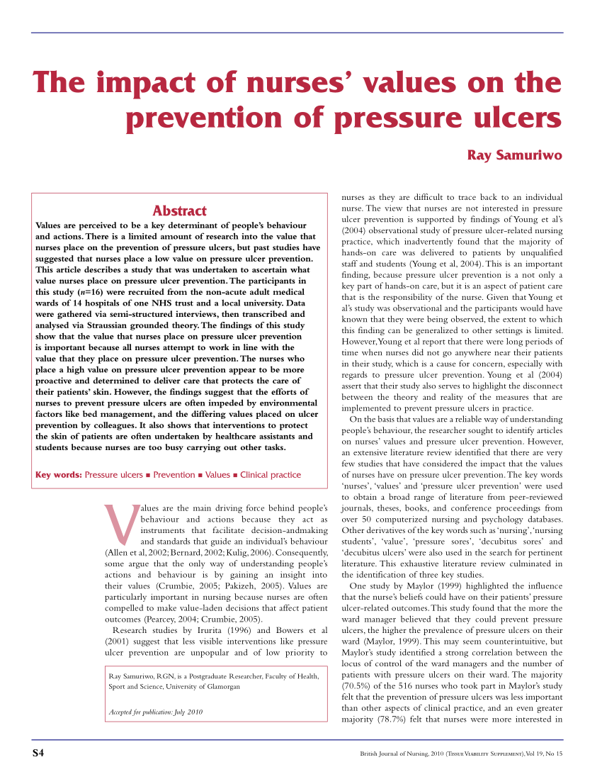 quantitative research articles on pressure ulcers