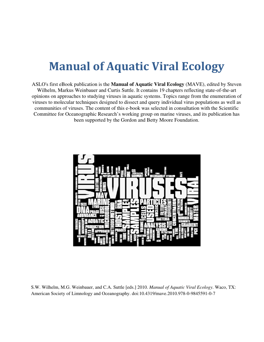 PDF) Manual of Aquatic Viral Ecology