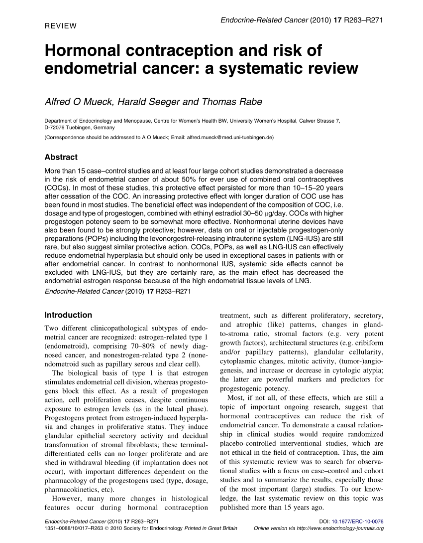 Endometrial cancer ocp, Mult mai mult decât documente.