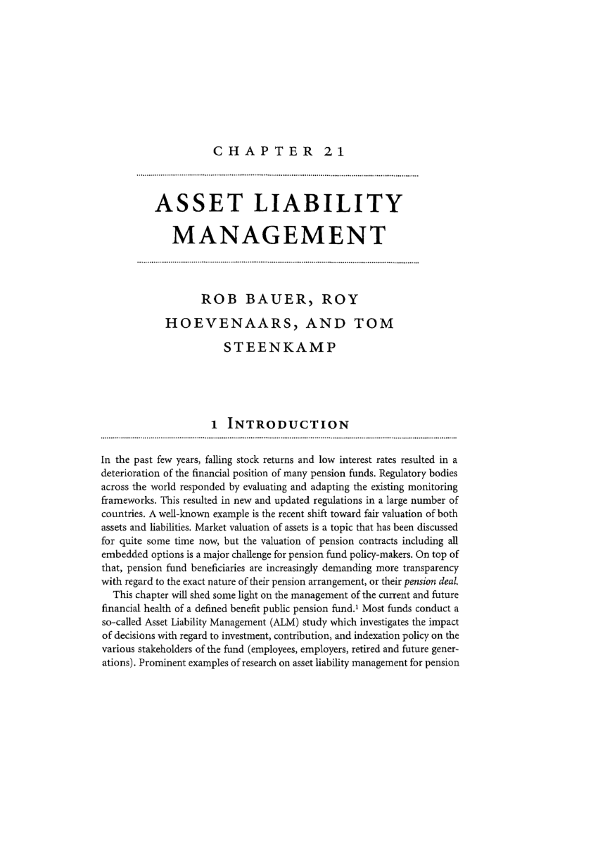 research paper on asset liability management