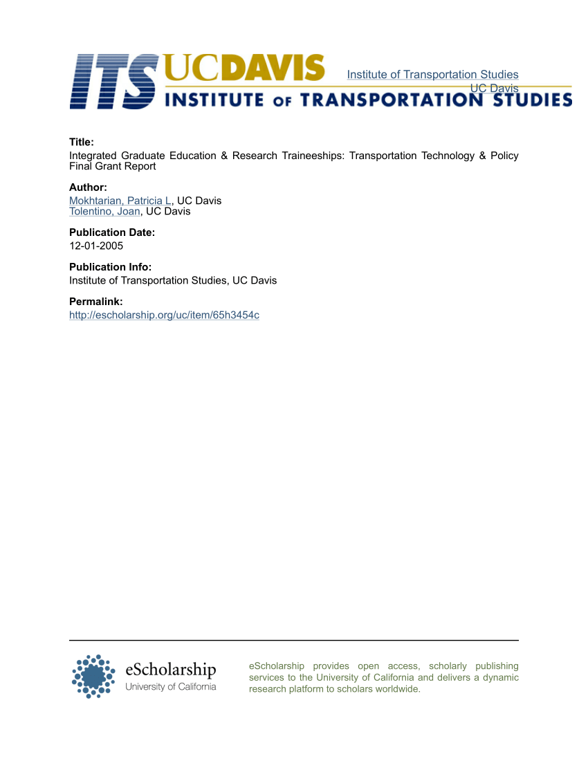 PDF) Integrated Graduate Education & Research Traineeships (IGERT