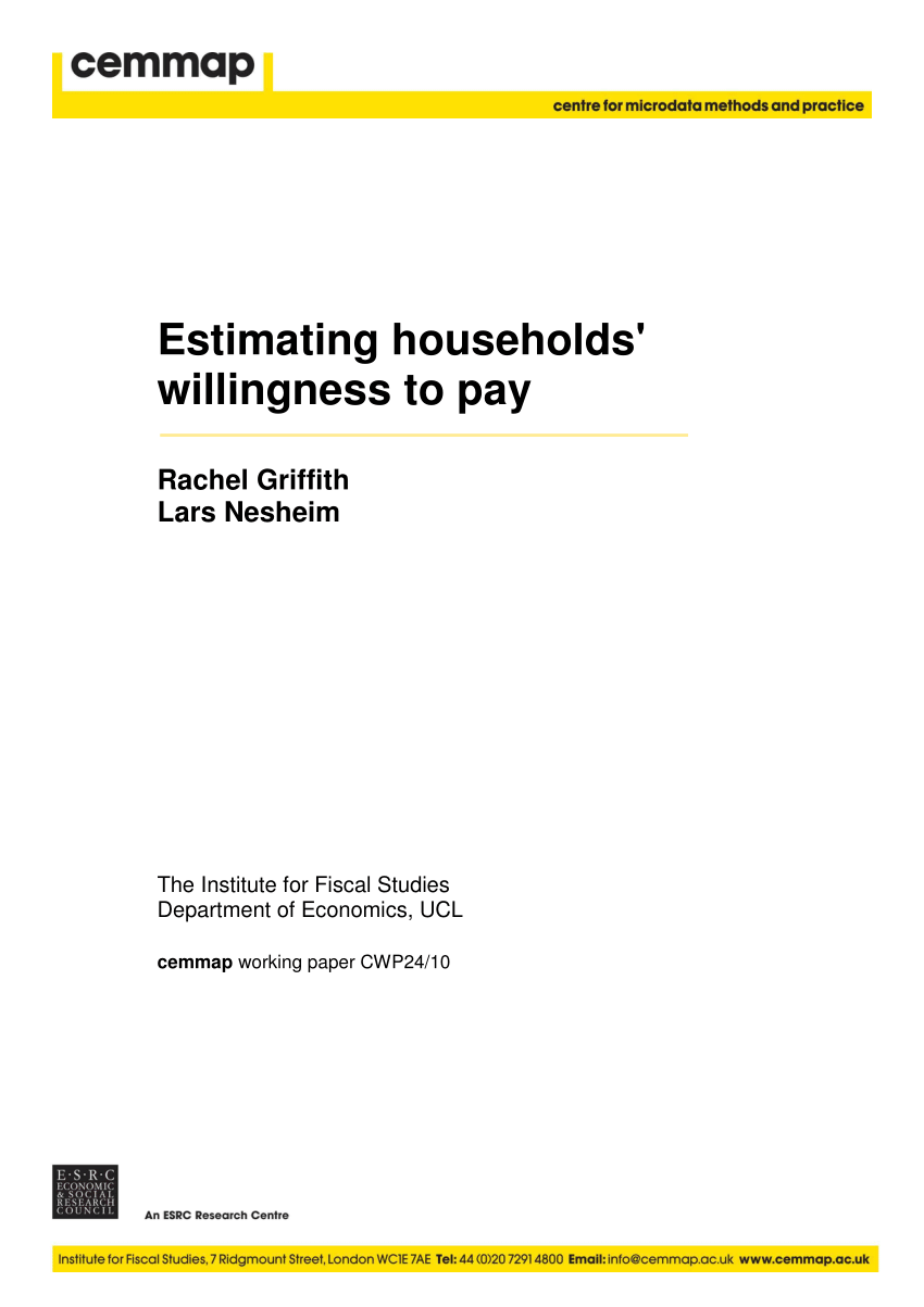 PDF) Estimating households' willingness to pay