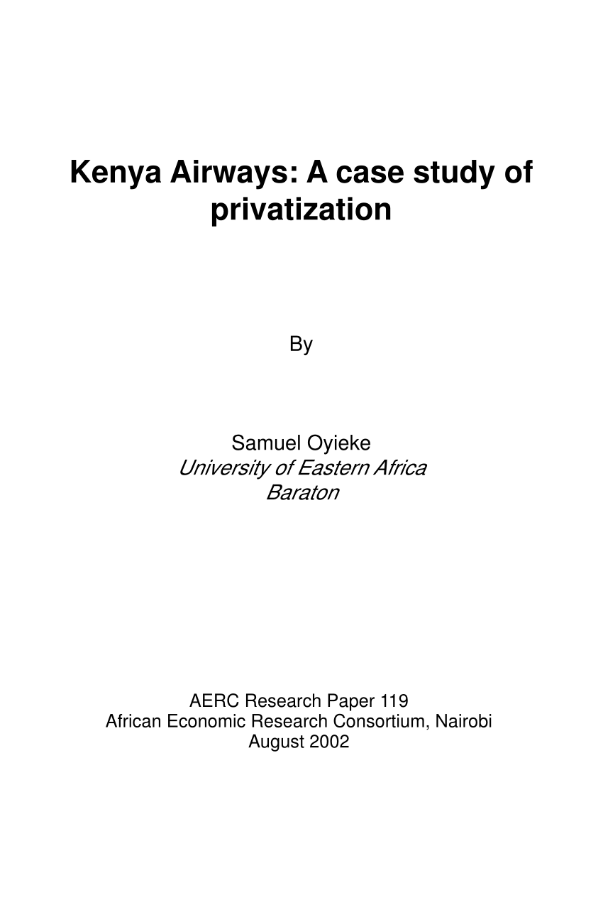 a case study of kenya airways