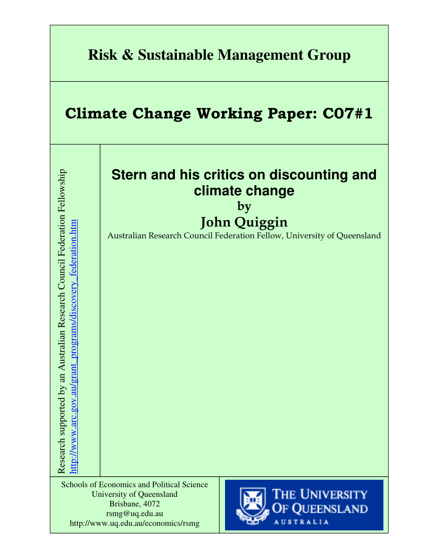Discounting and climate change dissertation