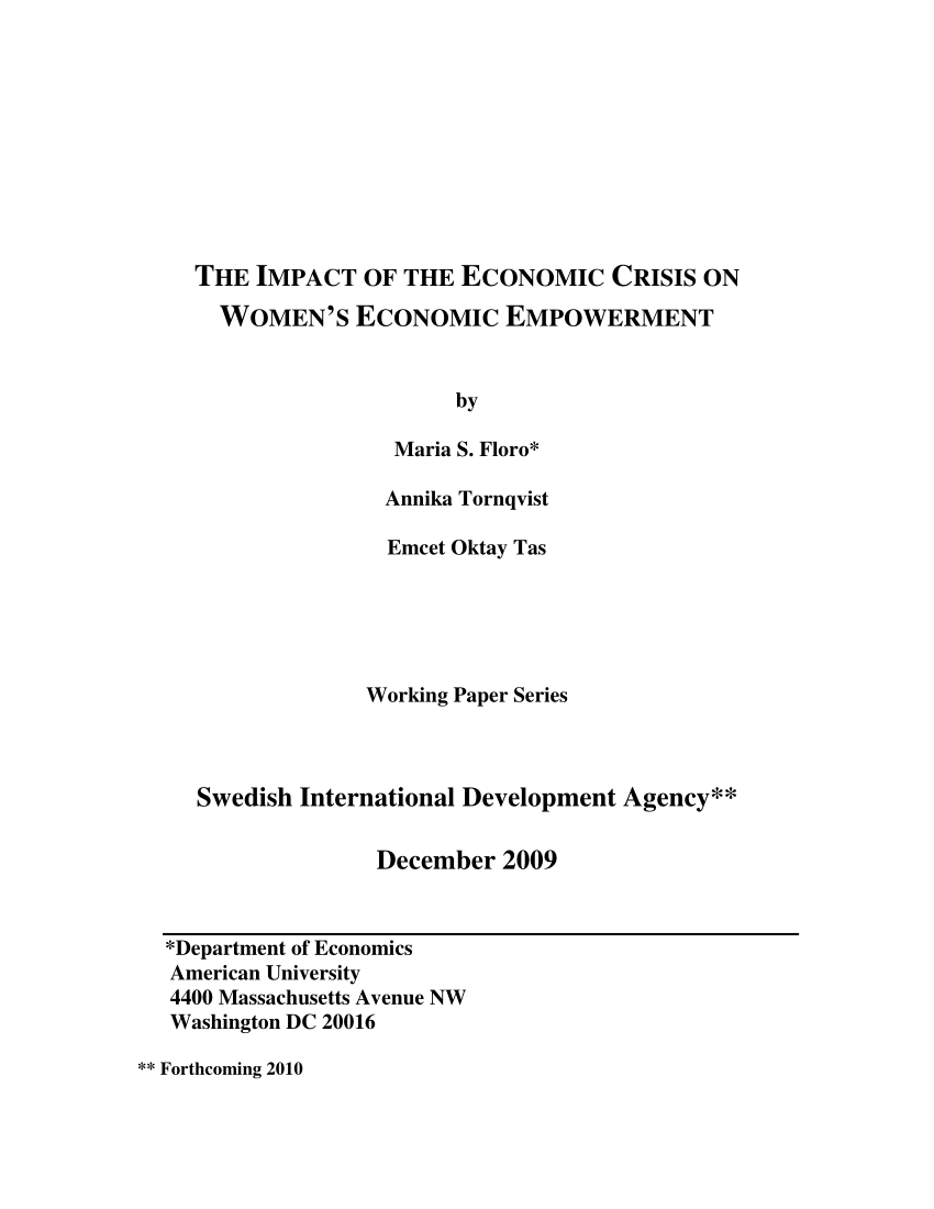 phd thesis on women's economic empowerment