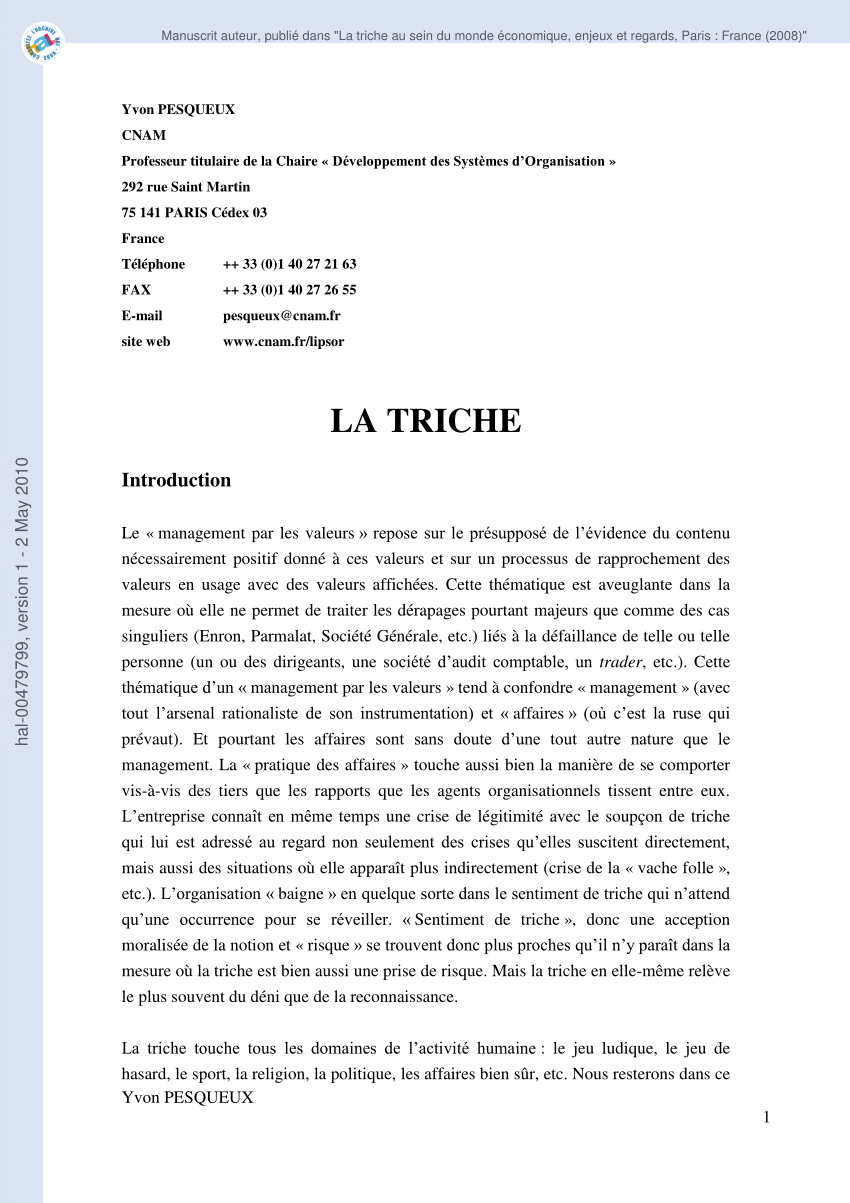 PDF) La triche
