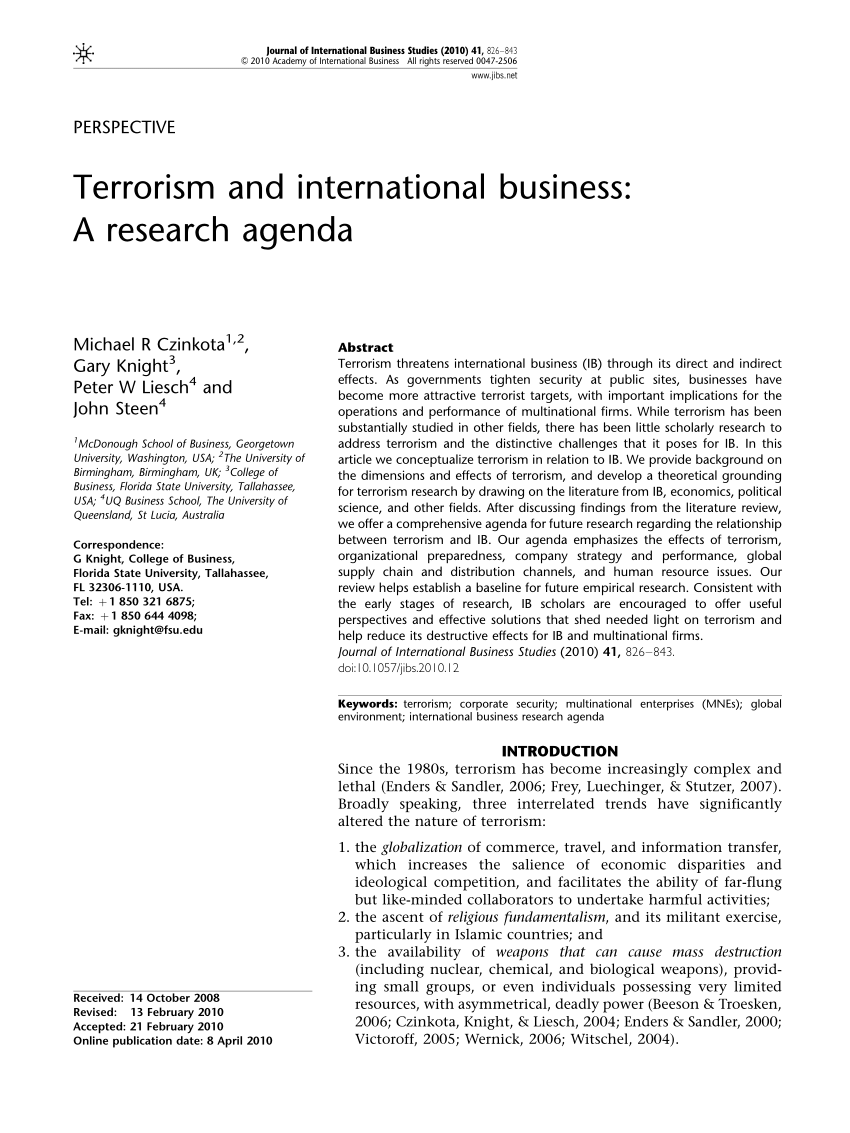 research paper terrorist organizations