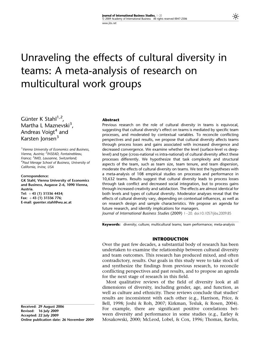multicultural diversity research paper