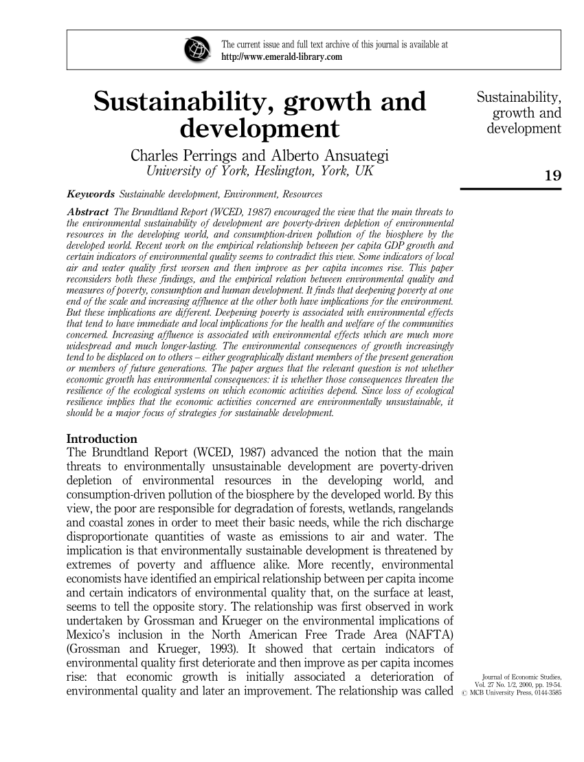 case study sustainable growth