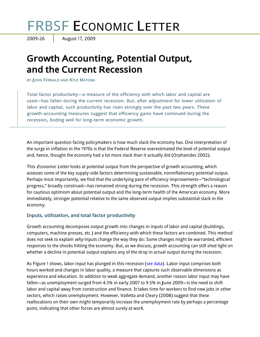 growth accounting research paper