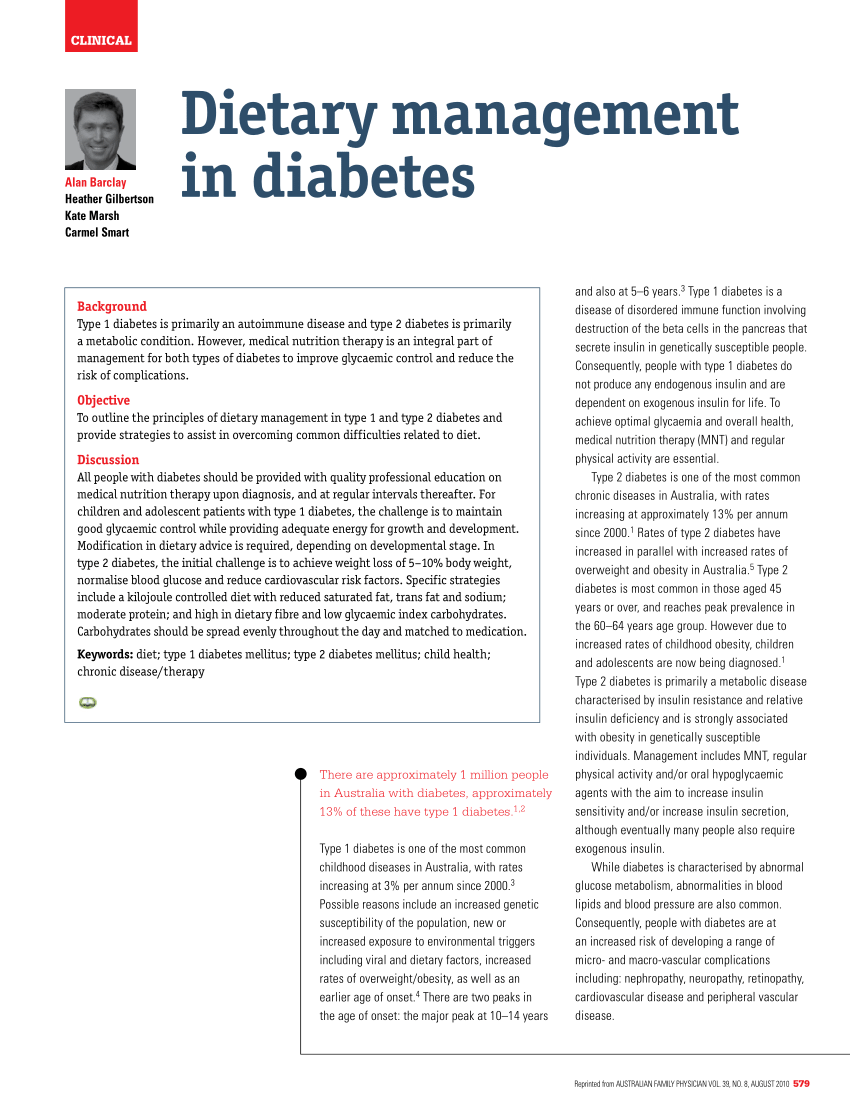 dietary management of diabetes mellitus