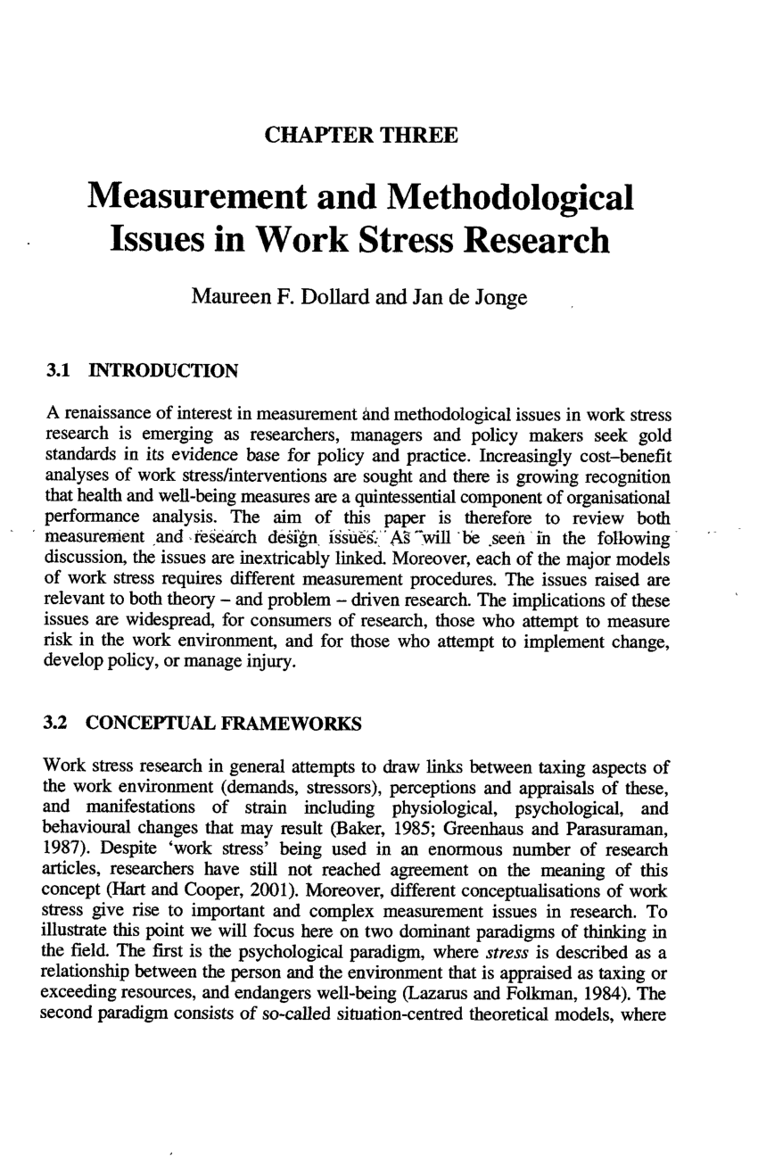 research articles job stress