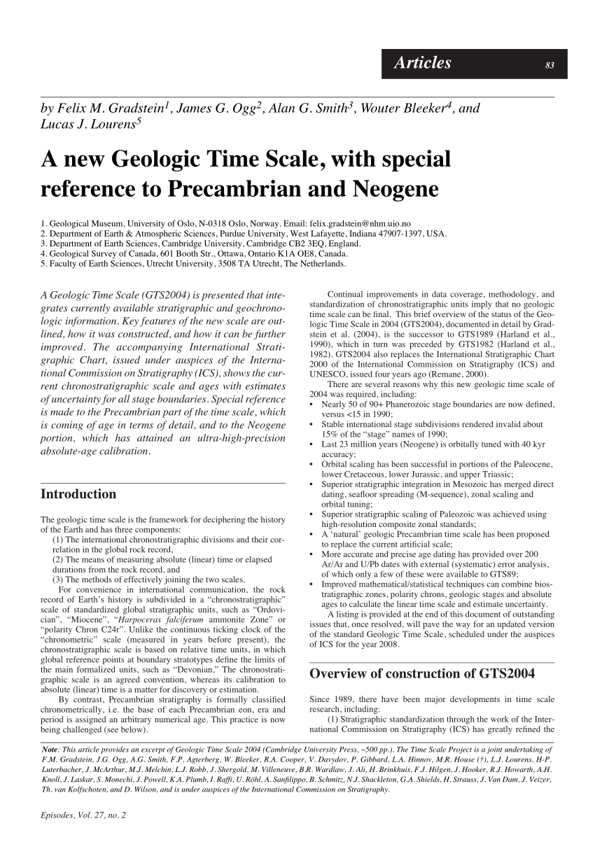 geological time scale and evolution of life pdf