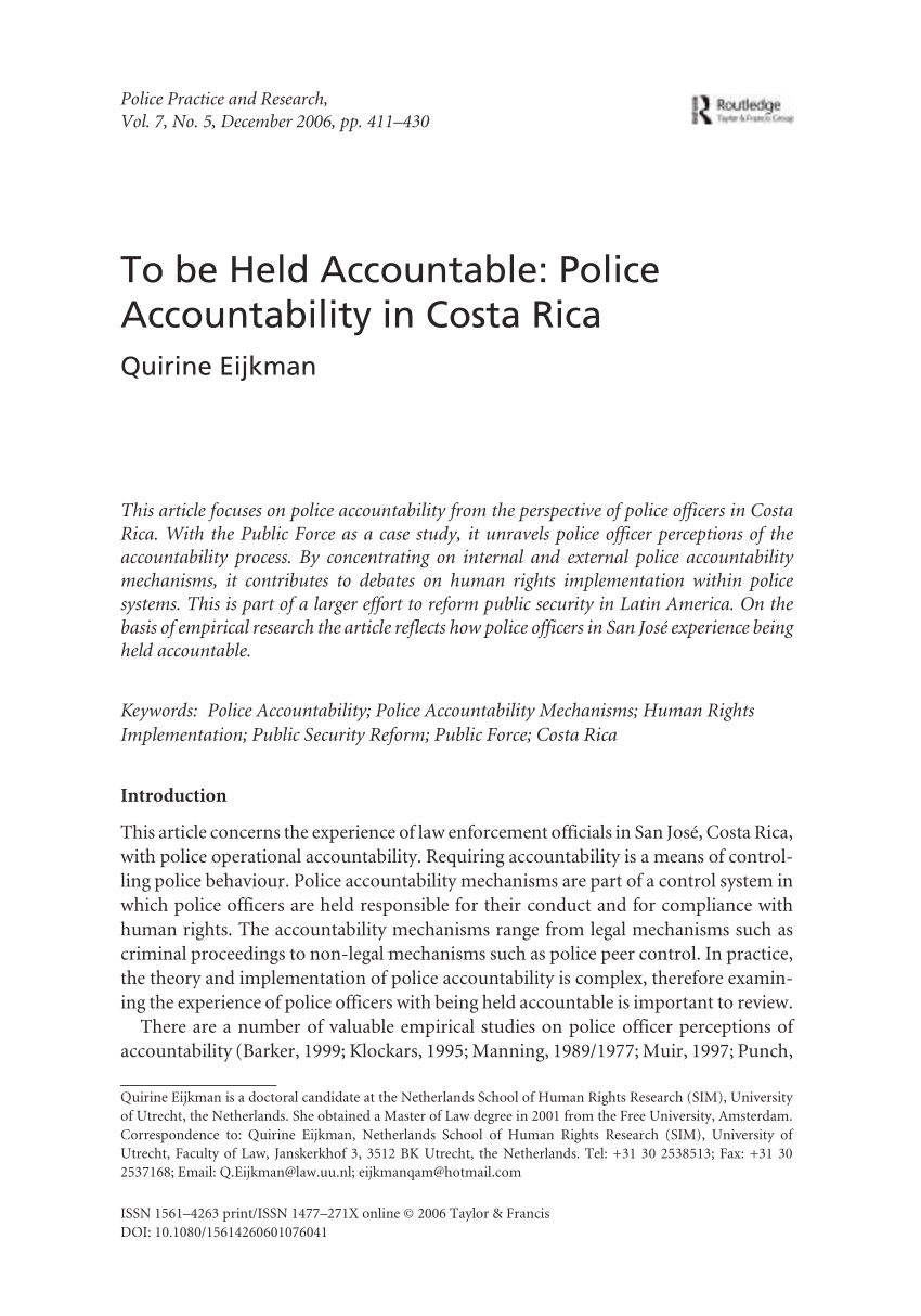 essay on police accountability